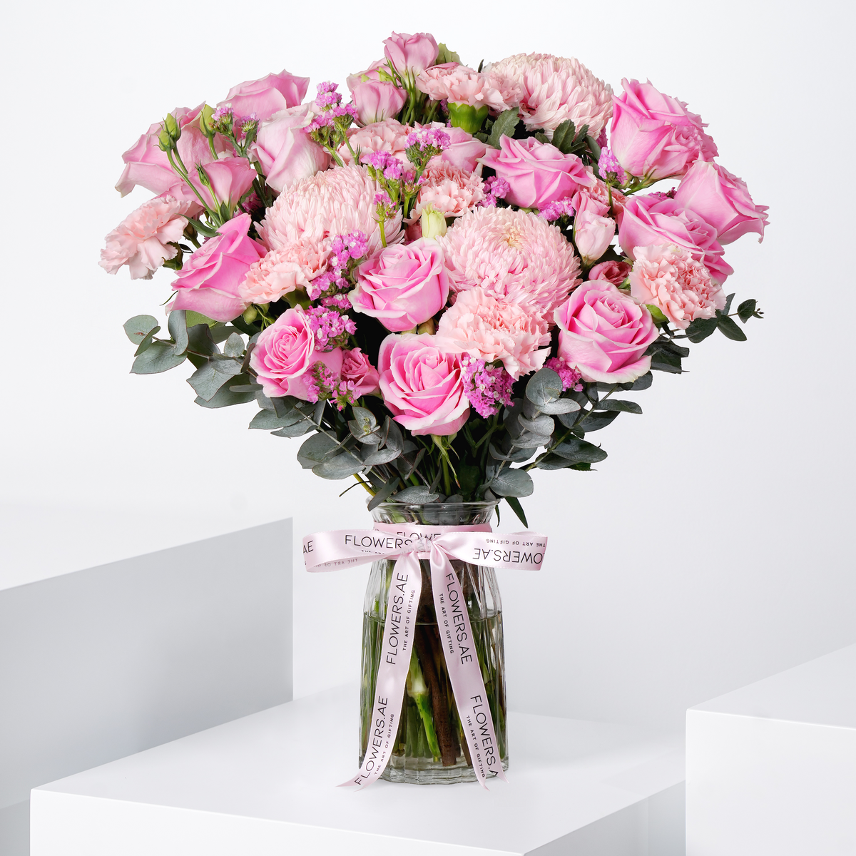 Pink Elegance Glass Vase