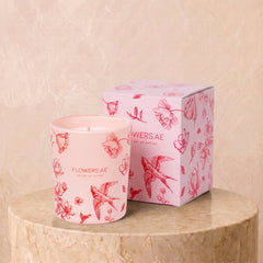 Pink Floral Candle