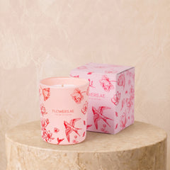 Pink Floral Candle