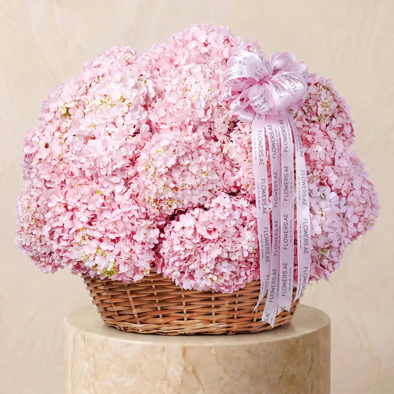 Pink Hydrangea Basket