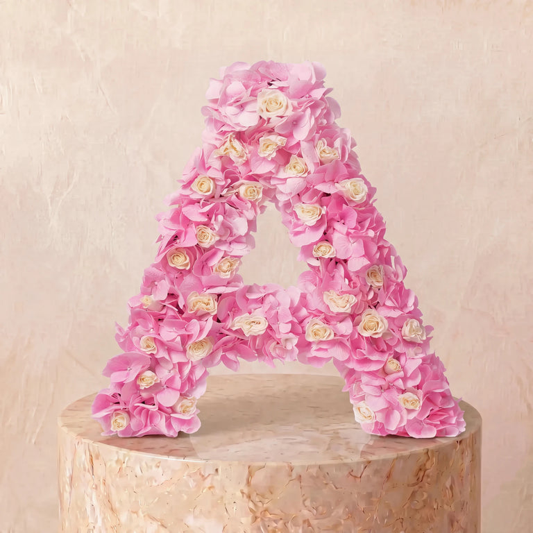 Pink Hydrangea Letter