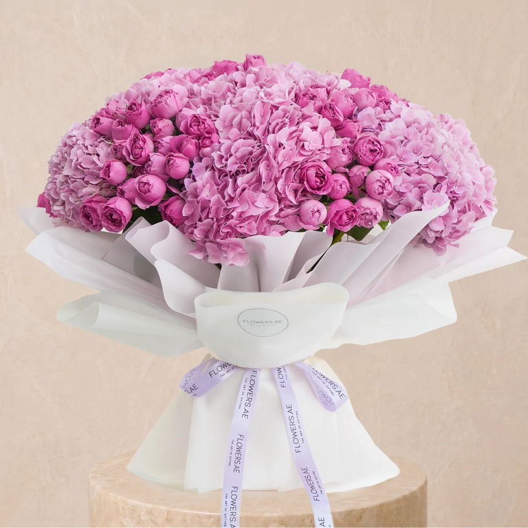 Pink Hydrangea with Misty Bubbles