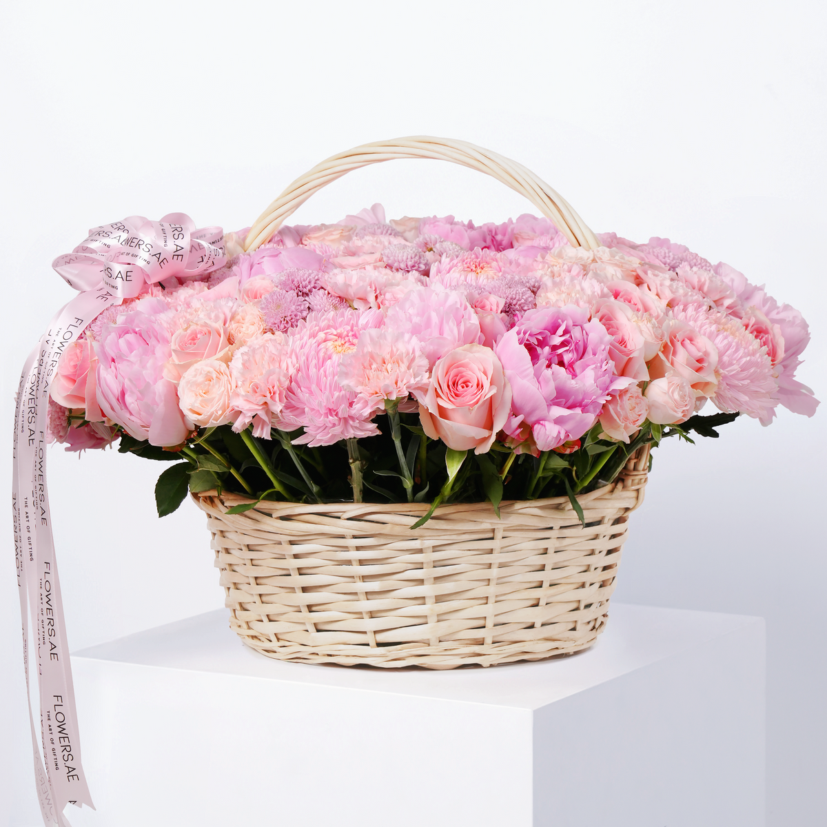 Pink Peony Basket