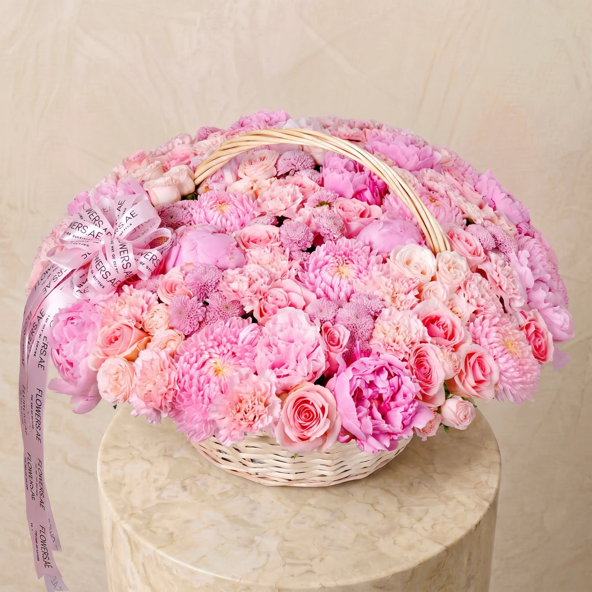 Pink Peony Basket