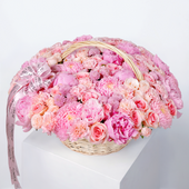 Pink Peony Basket