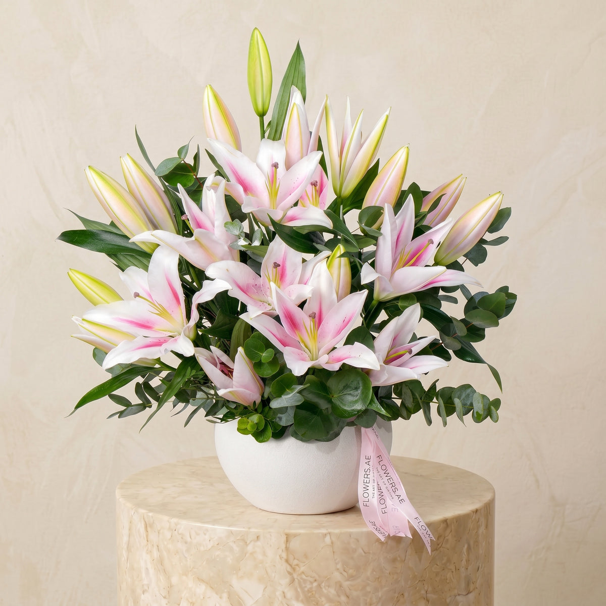 Pink Scented Lily Vase
