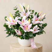 Pink Scented Lily Vase