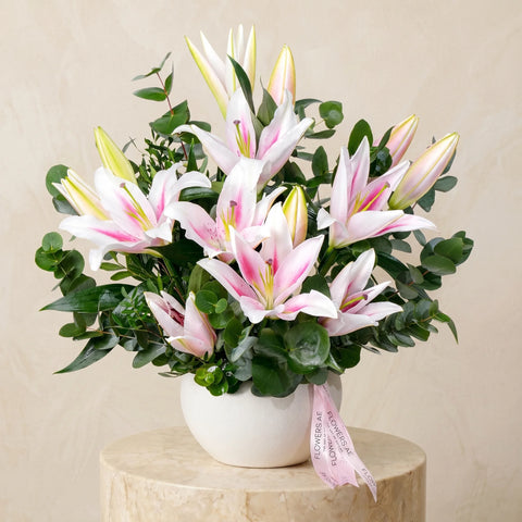 Pink Scented Lily Vase