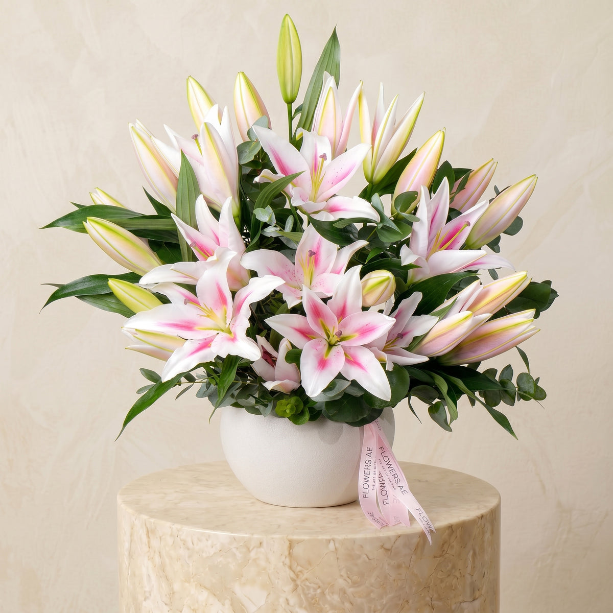 Pink Scented Lily Vase