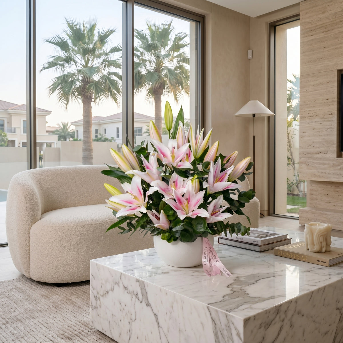 Pink Scented Lily Vase