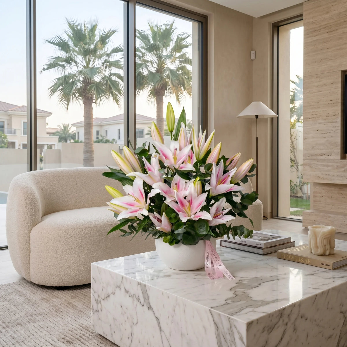 Pink Scented Lily Vase