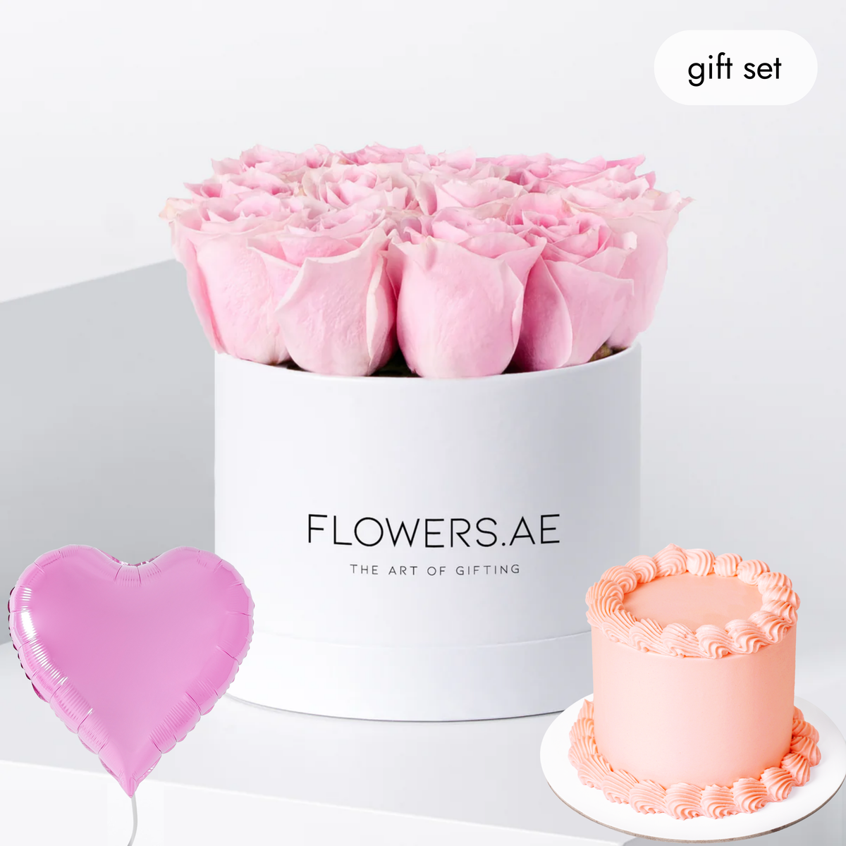 Birthday Petite Pink Roses (Cake Gift Set)