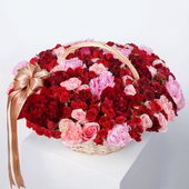 Rouge Peony Basket