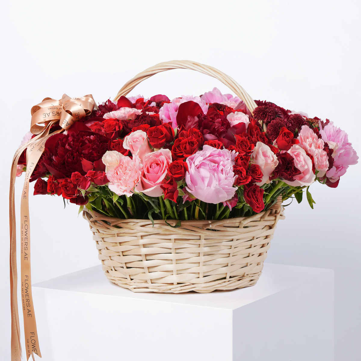 Rouge Peony Basket