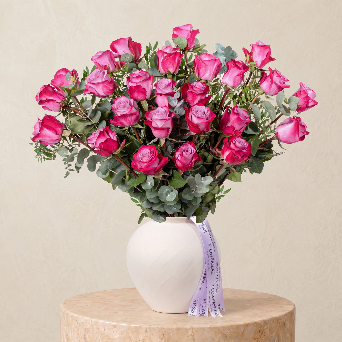 25 Purple Roses Vase