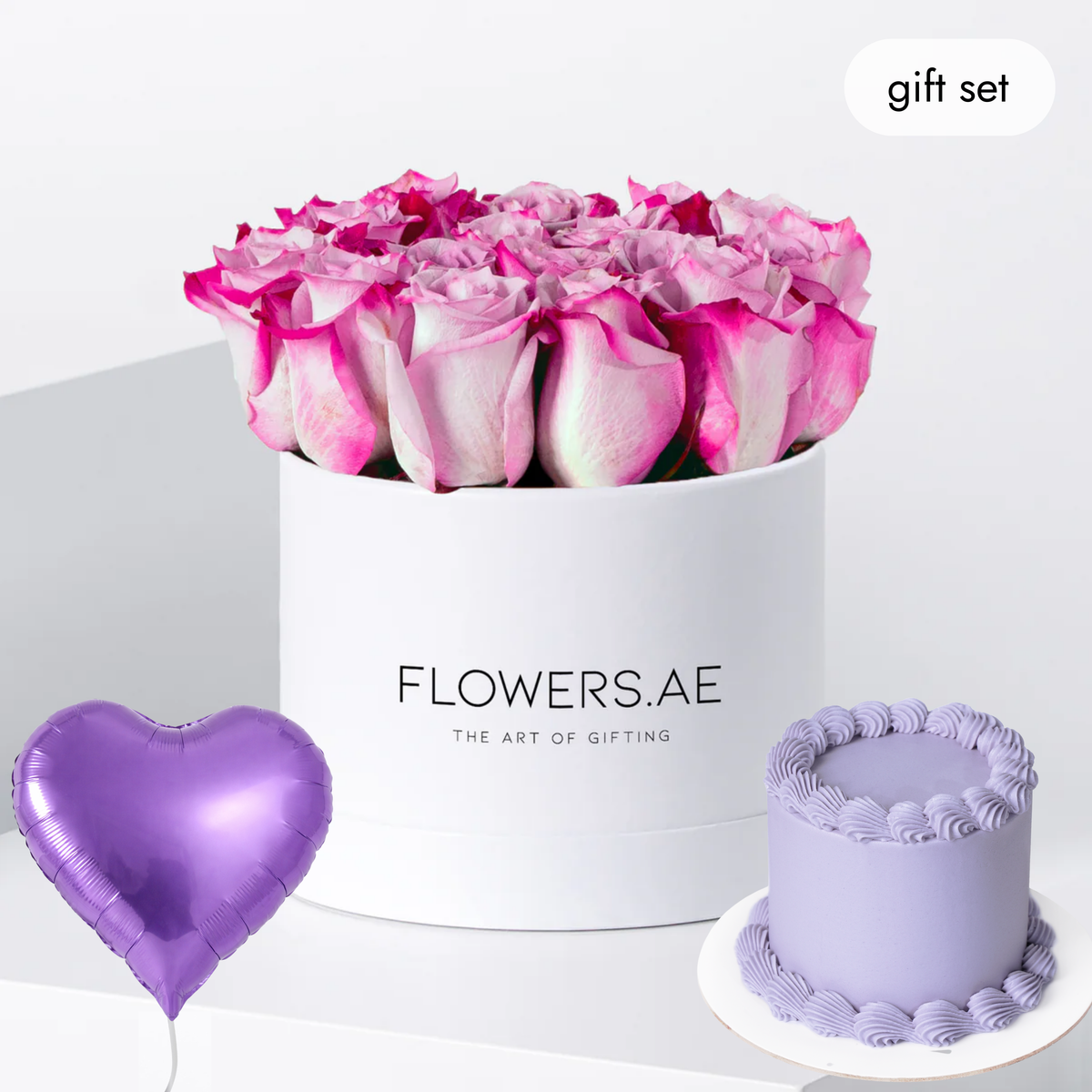 Birthday Petite Purple Roses (Cake Gift Set)
