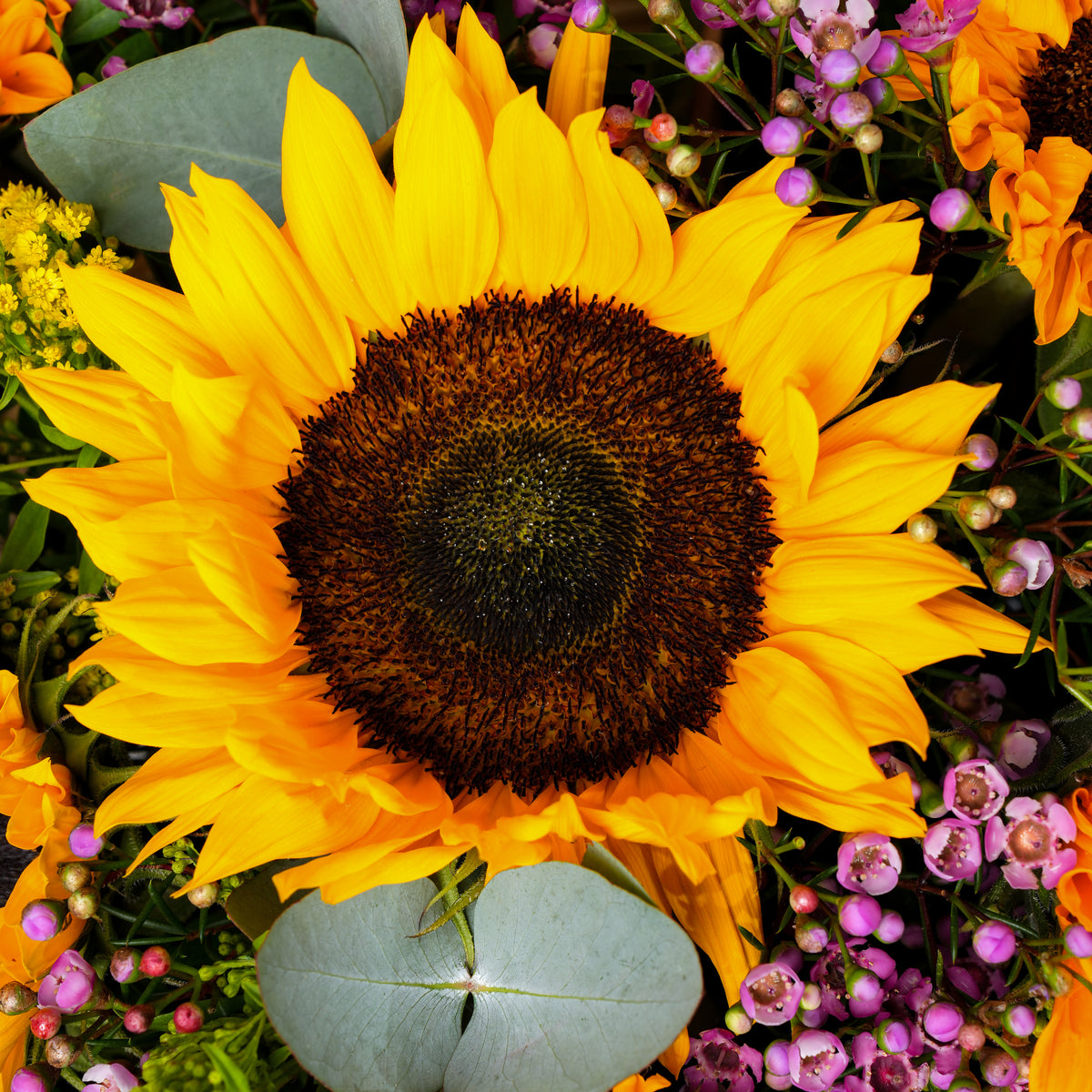 Sunflowers Glass Vase