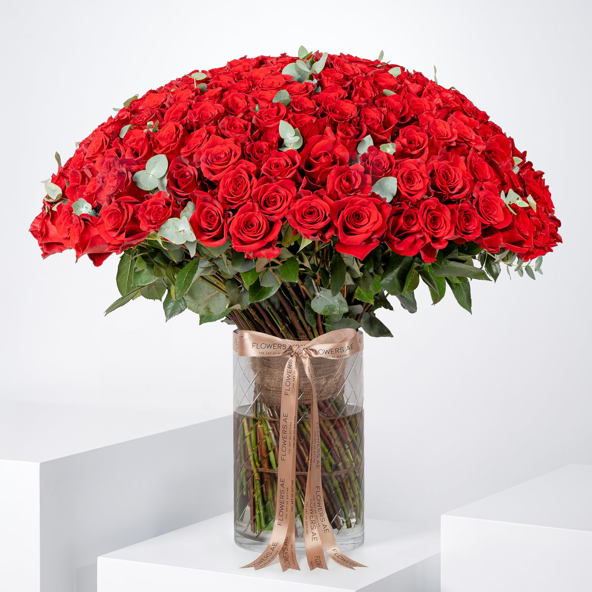 200 Red Roses Vase