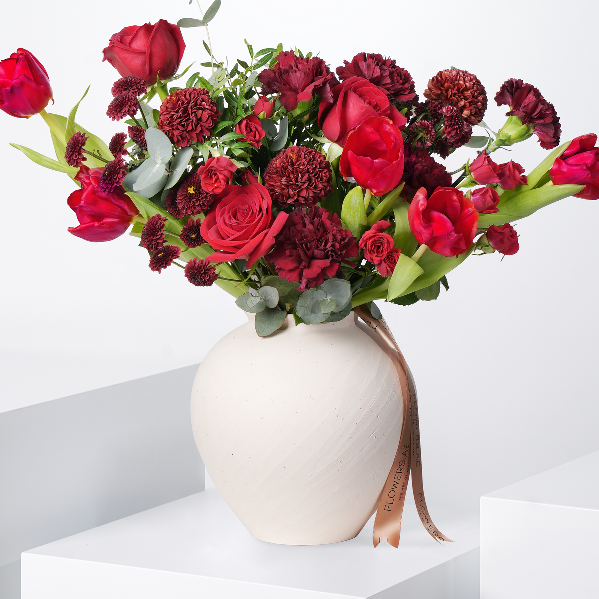 Burgundy Tulips Vase