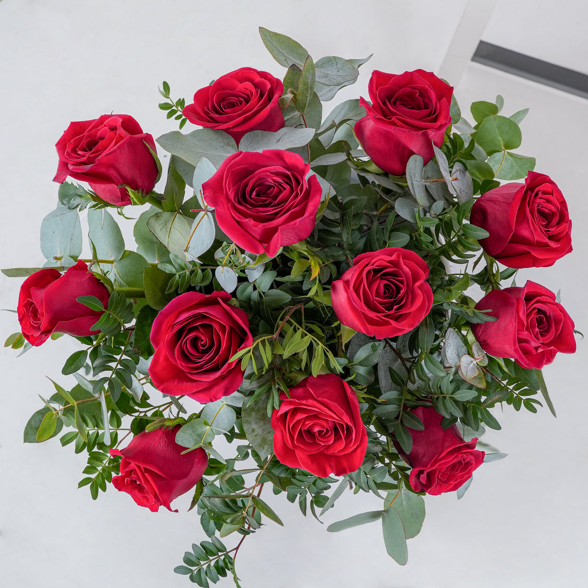 Red Roses with greens