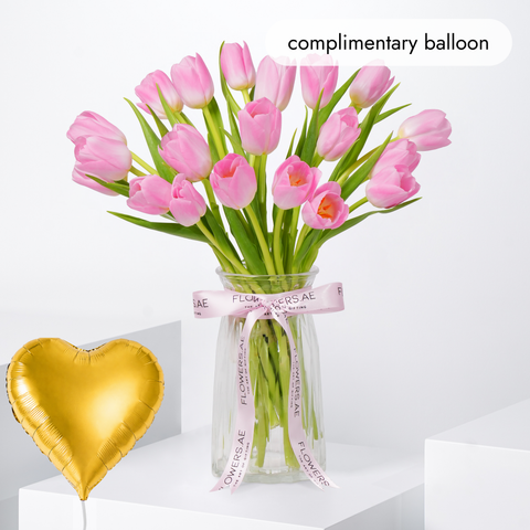 Easter Luxury Pink Tulips Vase