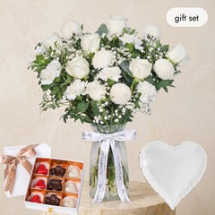 Welcome Back Ivory Glass Vase