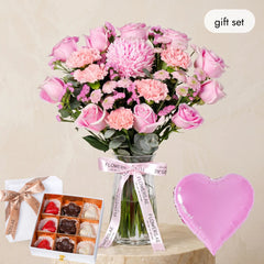 Welcome Back Pink Delight Glass Vase