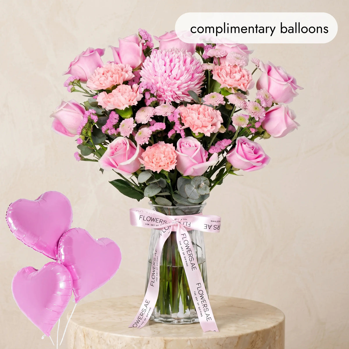 Pink Delight Glass Vase