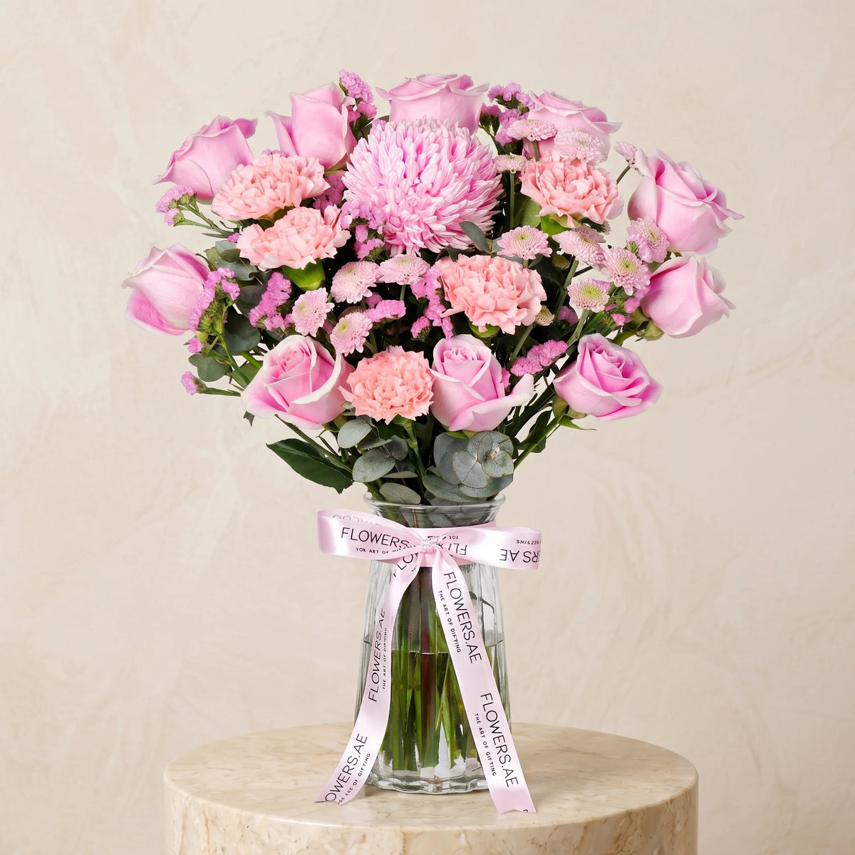 Get Well Pink Delight Glass Vase