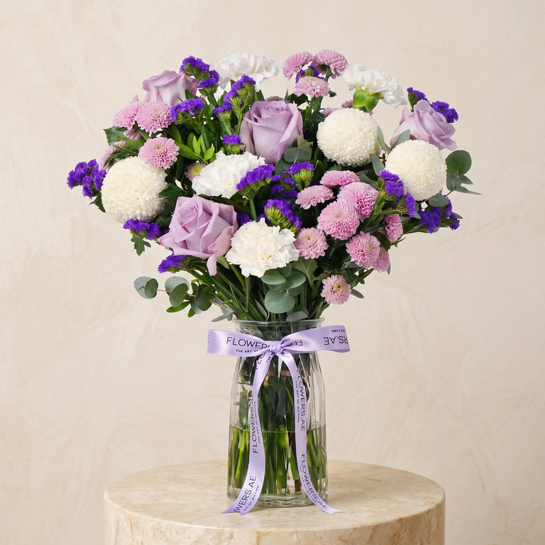Congratulations Lilac Glass Vase