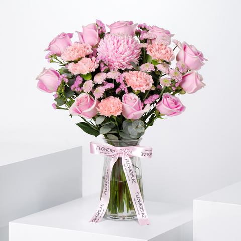 Pink Delight Glass Vase