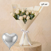 Graduation 12 White Roses (Gift Set)