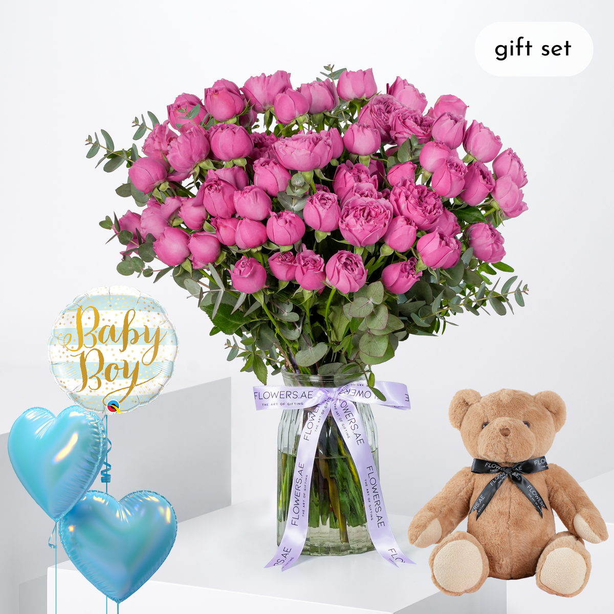 Baby Misty Bubbles Glass Vase (Gift Set)
