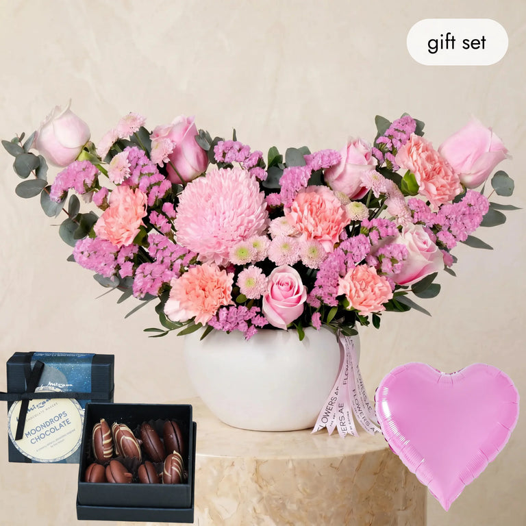 Pink Delight Vase (Welcome Back Gift Set)