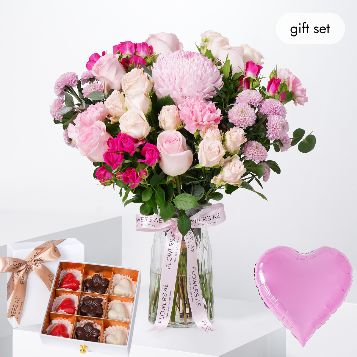 Pink Elegance Vase (Gift Set)