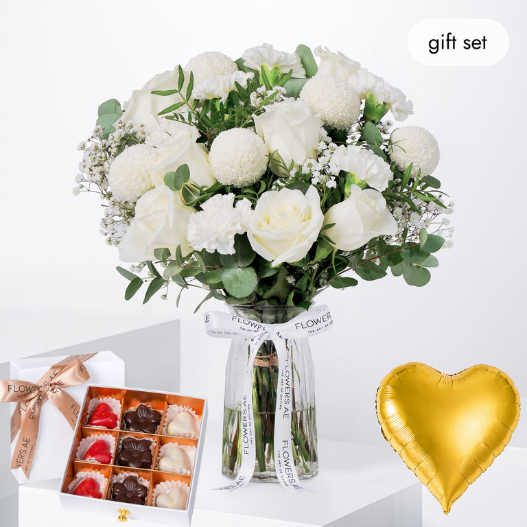 White Elegance Vase (Gift Set)