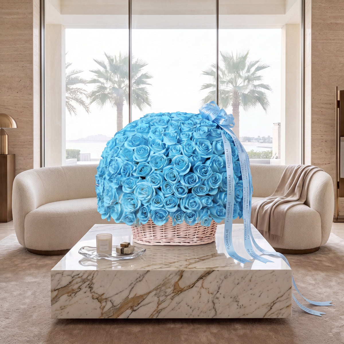 200 Tiffany Blue Roses Basket