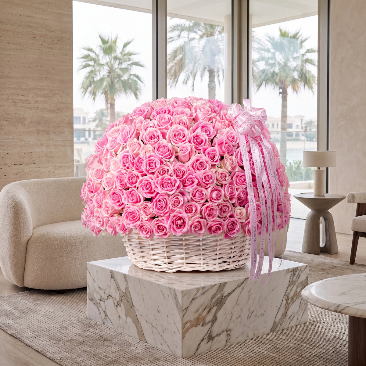 365 Pink Roses Basket