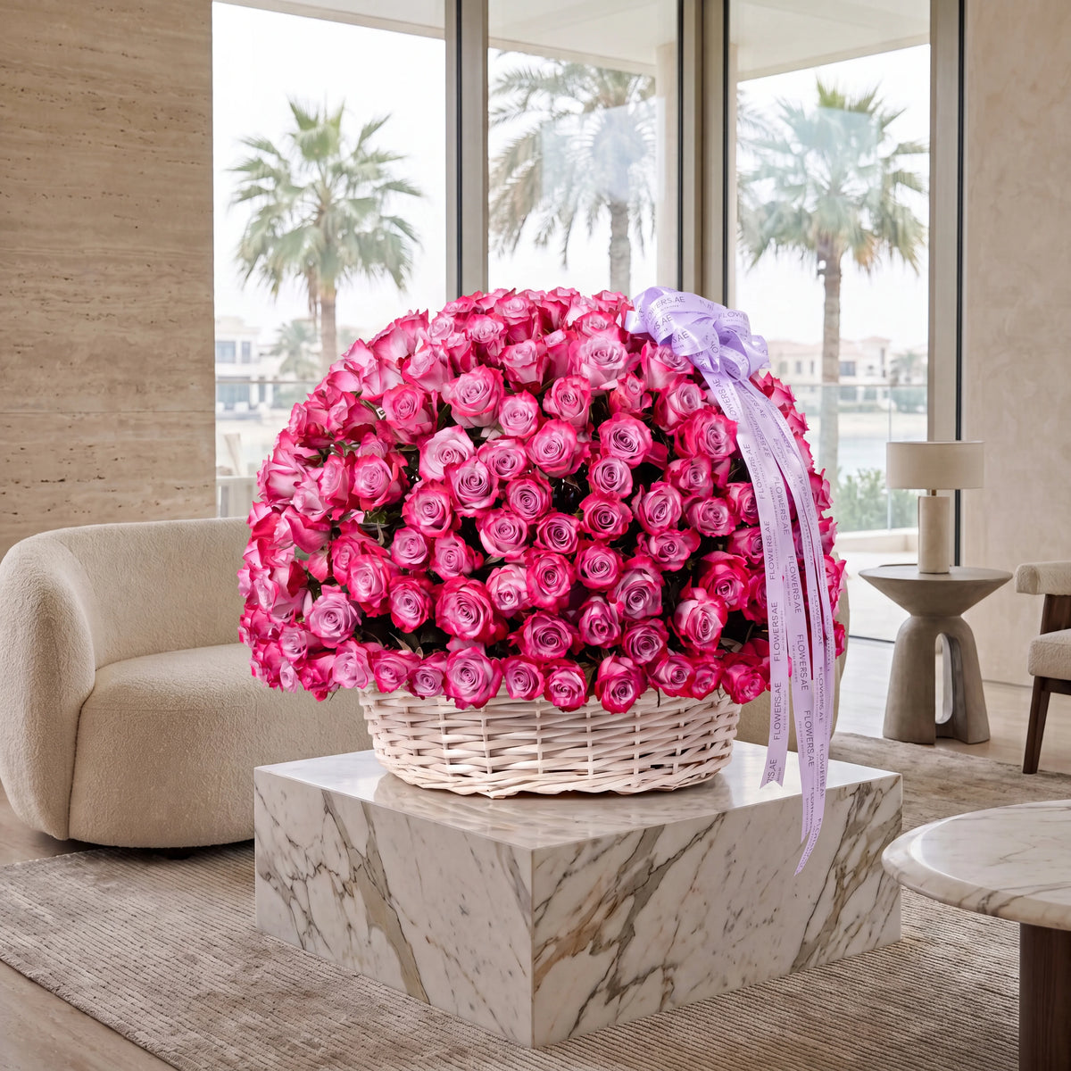 365 Purple Roses Basket