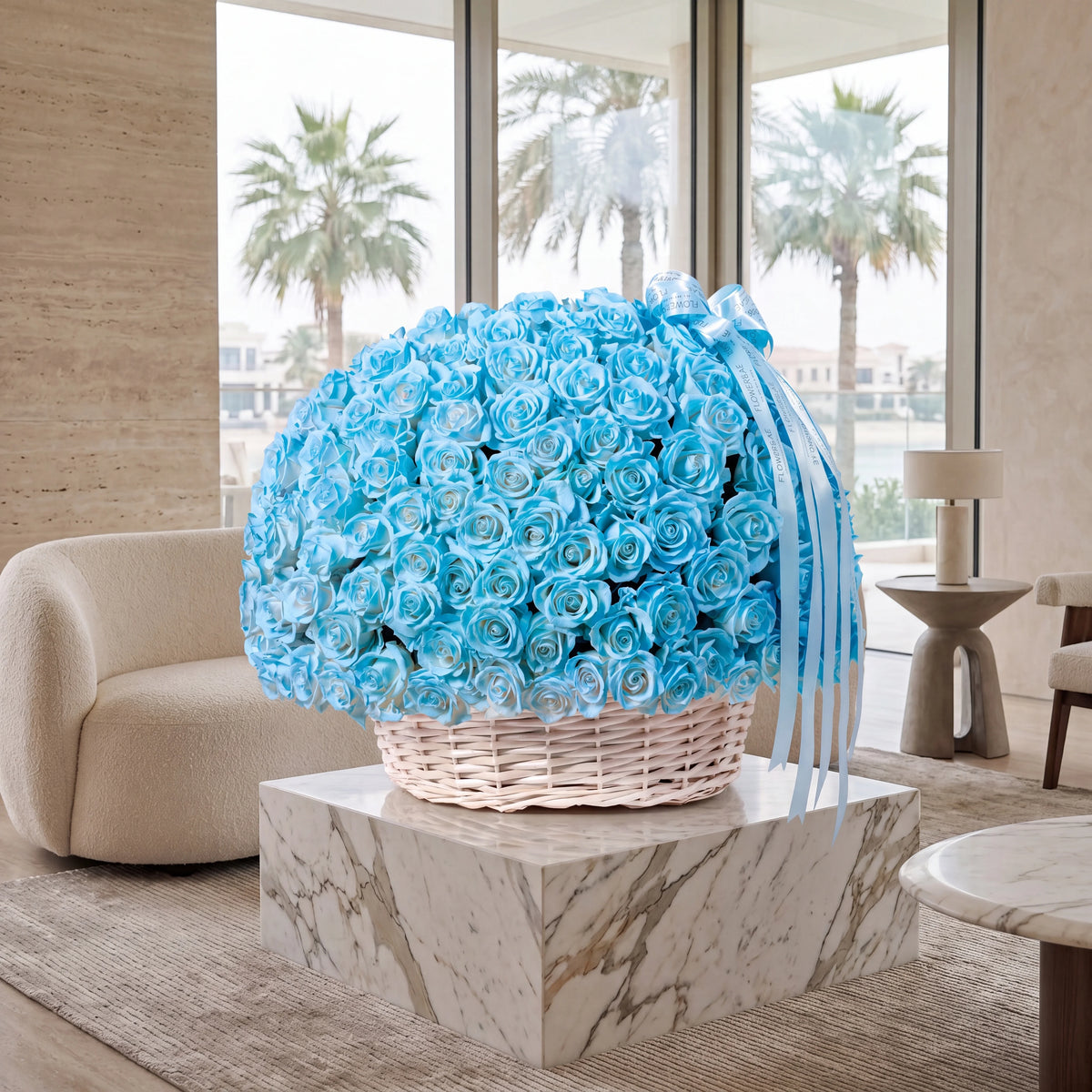 365 Tiffany Blue Roses Basket