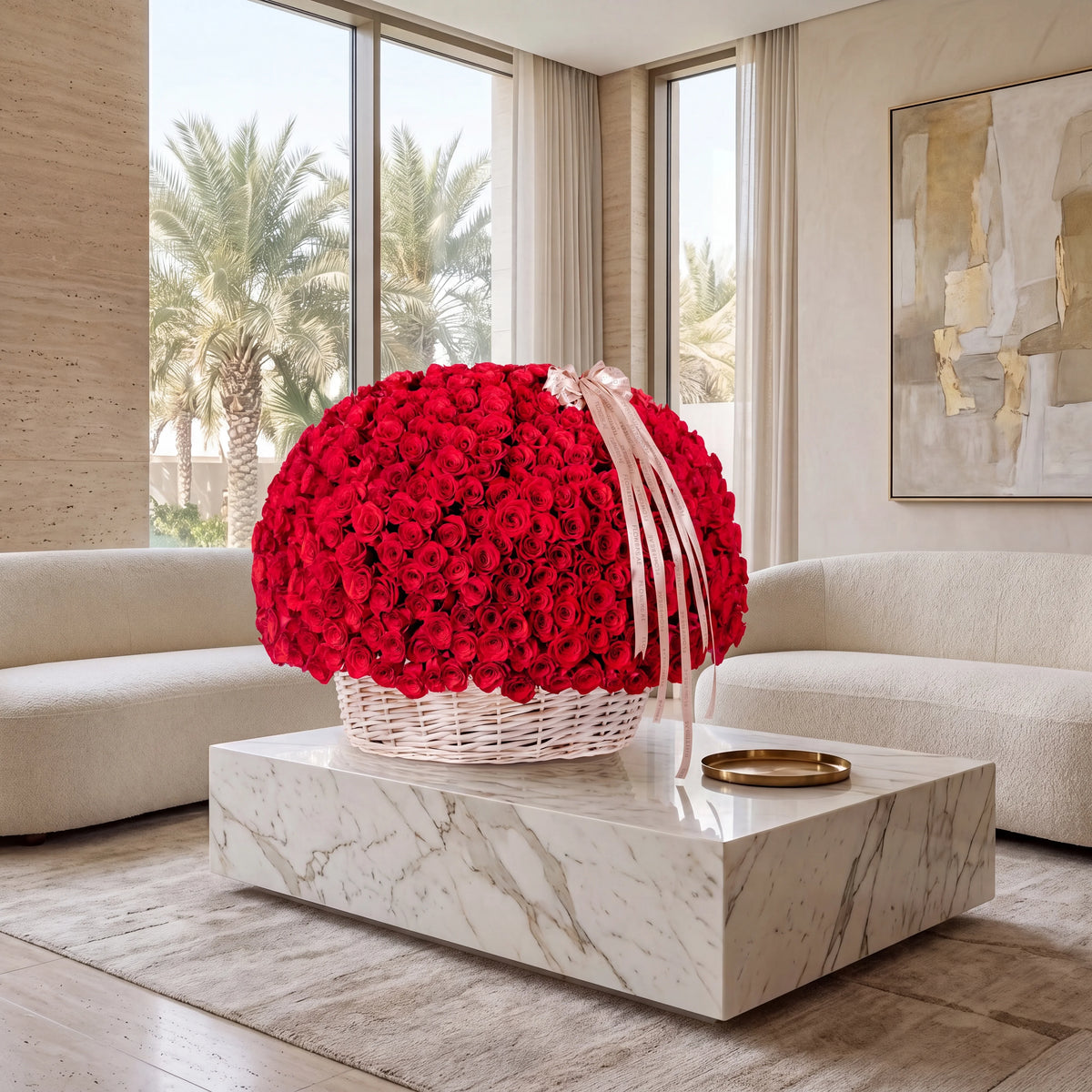 500 Red Roses Basket