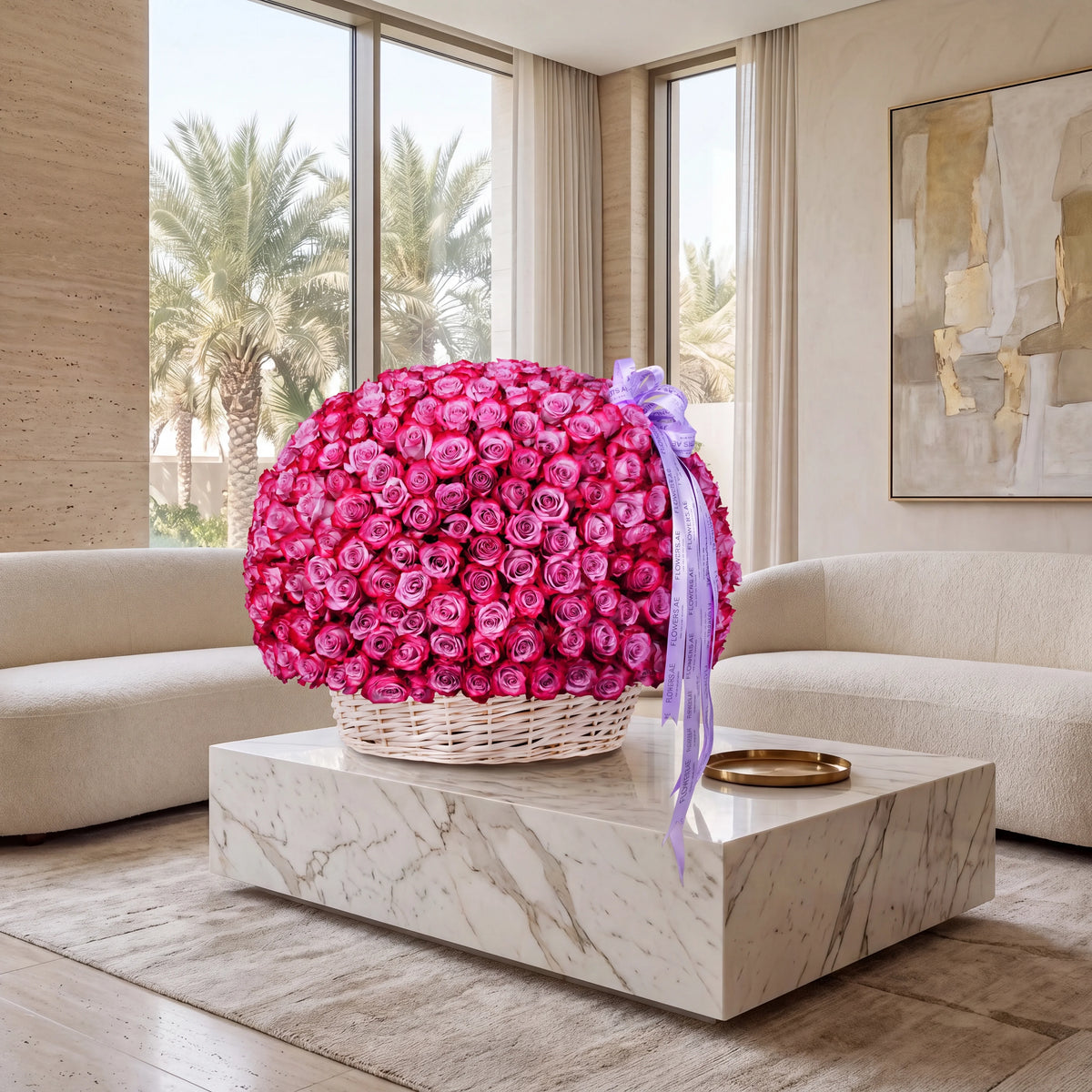 500 Purple Roses Basket
