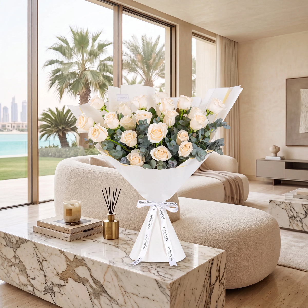 25 White Roses