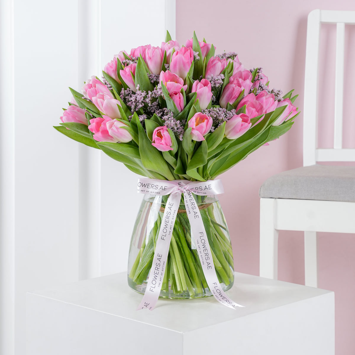 Luxury Pink Tulips Vase