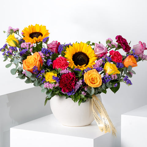 Vivid Sunflower Vase