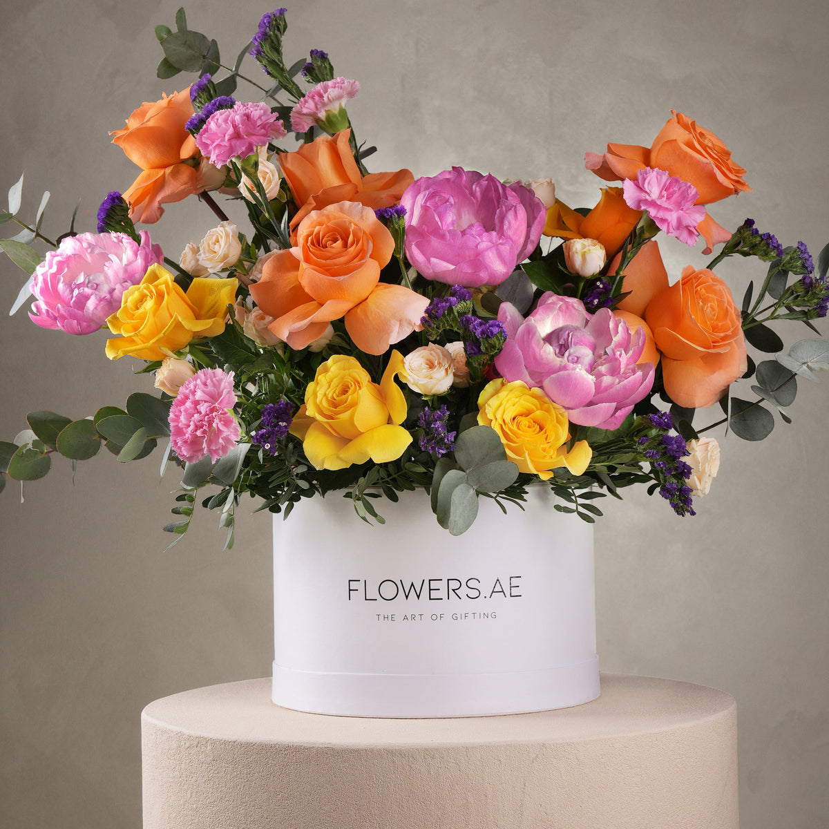 Vibrant Peony Hatbox