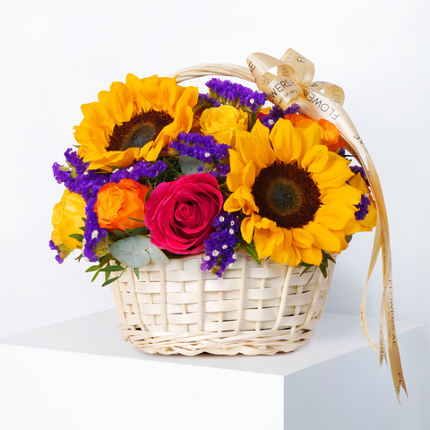 Vivid Sunflower Basket