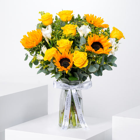 Birthday Sunshine Glass Vase