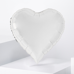 1 White Heart Balloon