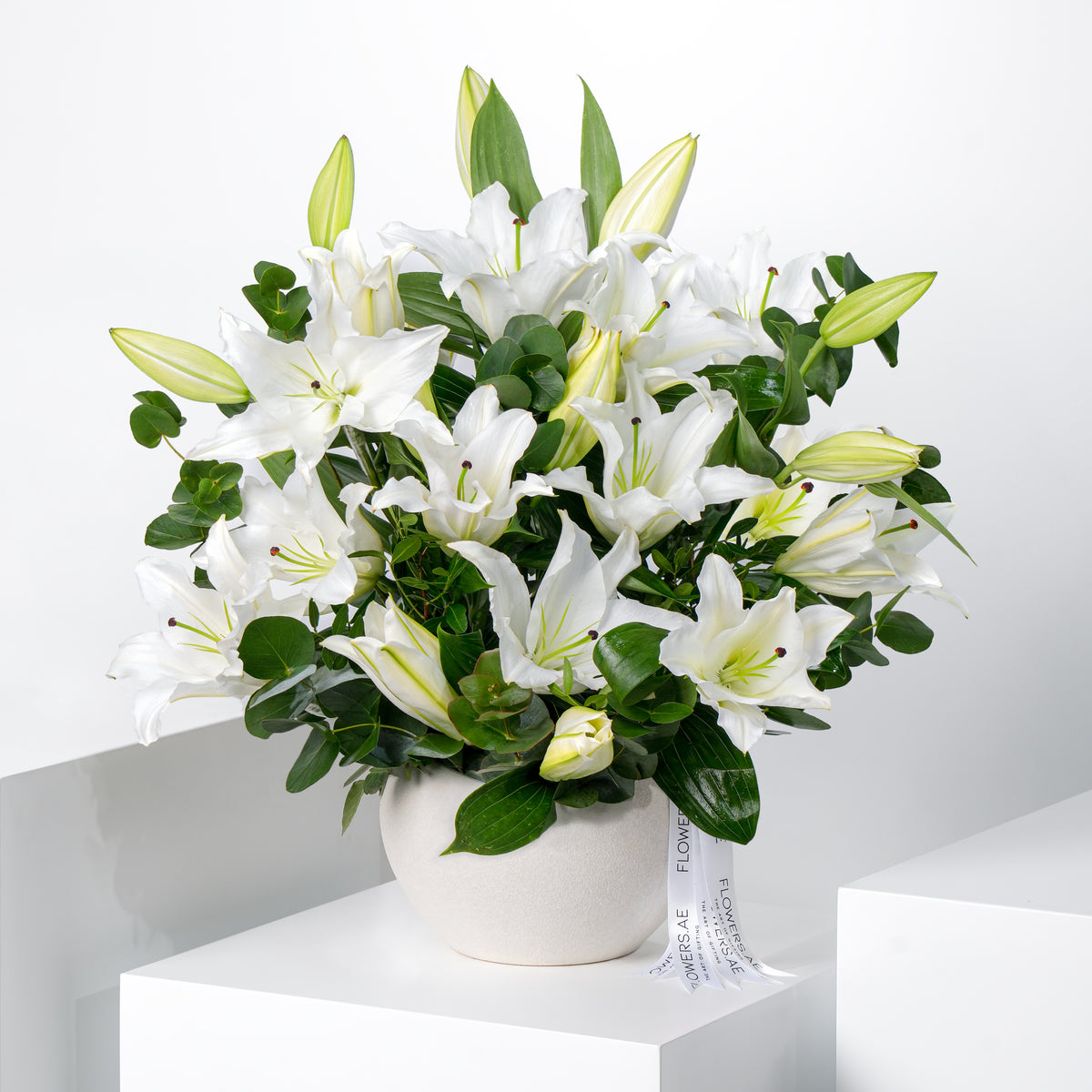 White Scented Lily Vase